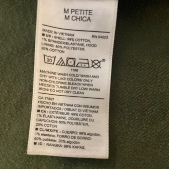 Old Navy Military Style Canvas Jacket With Hood Olive Green Size Petite M - Picture 6 of 7